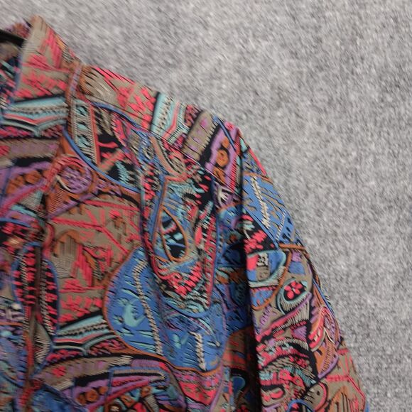 ENRO Shirt Mens 2XL Multicolor Paisley Print Cotton Long Sleeve Button Down - Picture 10 of 16